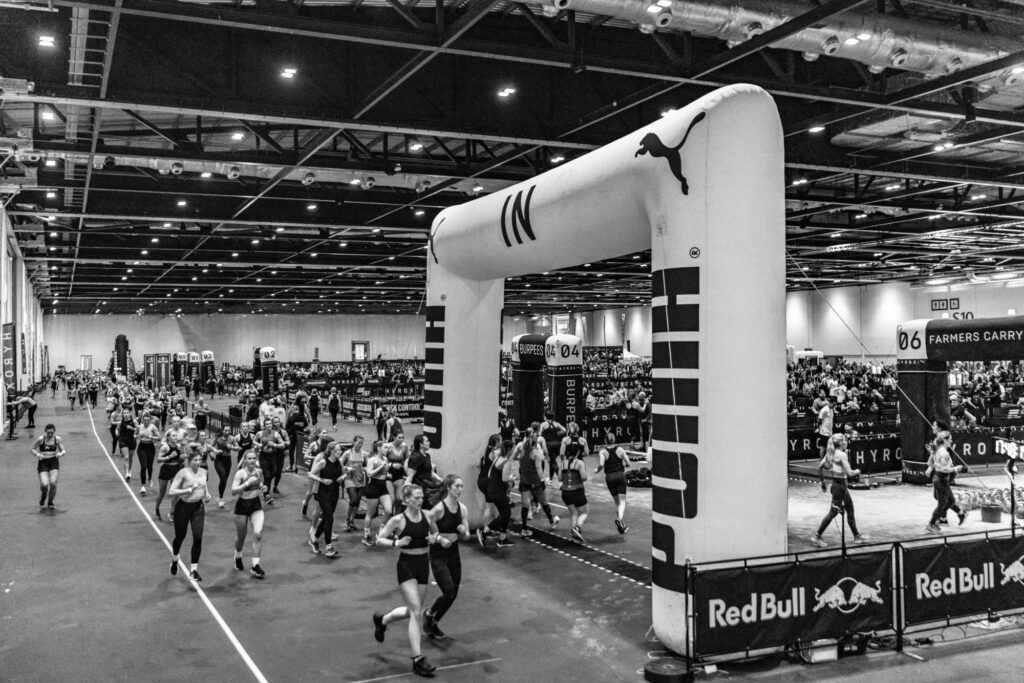 Hyrox Event in black and white